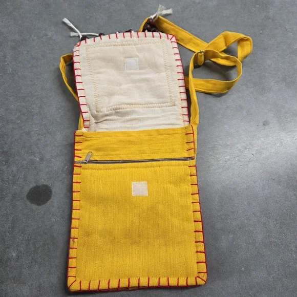Yellow Embroidered Crossbody Bag - Picture 3 of 4